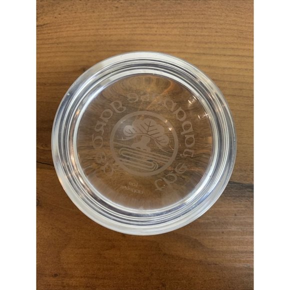 The Japanese Garden Los Angeles paperweight clear etched 3.5” 1.25 Lbs Souvenir - Picture 5 of 8